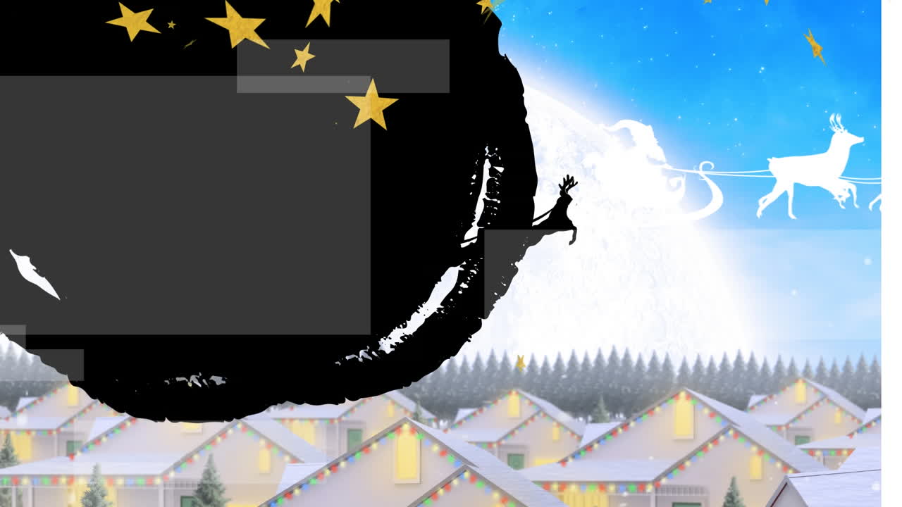 크리스마스 산타클로스의 애니메이션.  ⁇ 랑이와 눈이 떨어지는  ⁇ 매