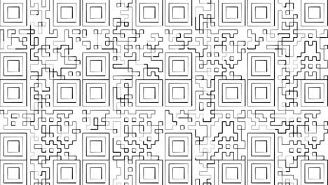 black and white qr code pattern looped