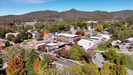 aerial-push-in-to-town-of-mars-hill-over-treetops