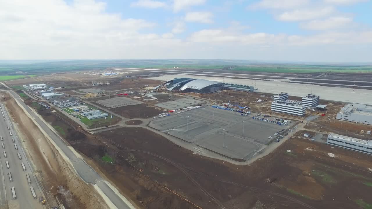 vista aérea del sitio de construcción del aeropuerto