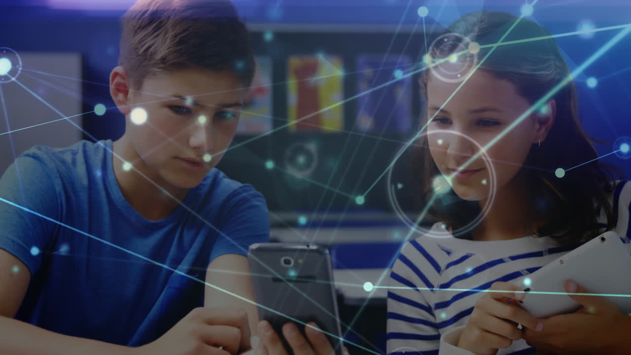 스마트 폰을 사용하는 다양한 학교 학생들을 위한 연결 네트워크의 활성화