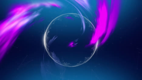 animation of blue and smoke over black background with circle