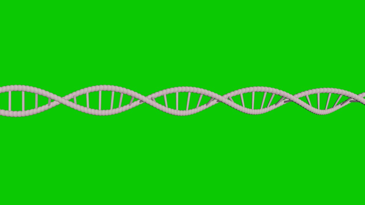 animación en 3d de adn abstracto en pantalla verde tecla de croma con bucle sin costuras. animación científica.