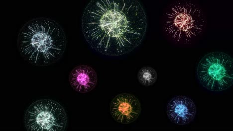 exhibición de fuegos artificiales abstractos