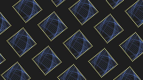 Futuristic-neon-squares-pattern-from-dots-and-lines