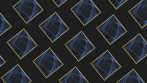 patrón de cuadrados de neón futurista de puntos y líneas