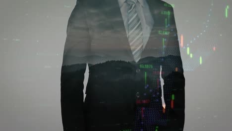 animación del procesamiento de datos financieros sobre los empresarios