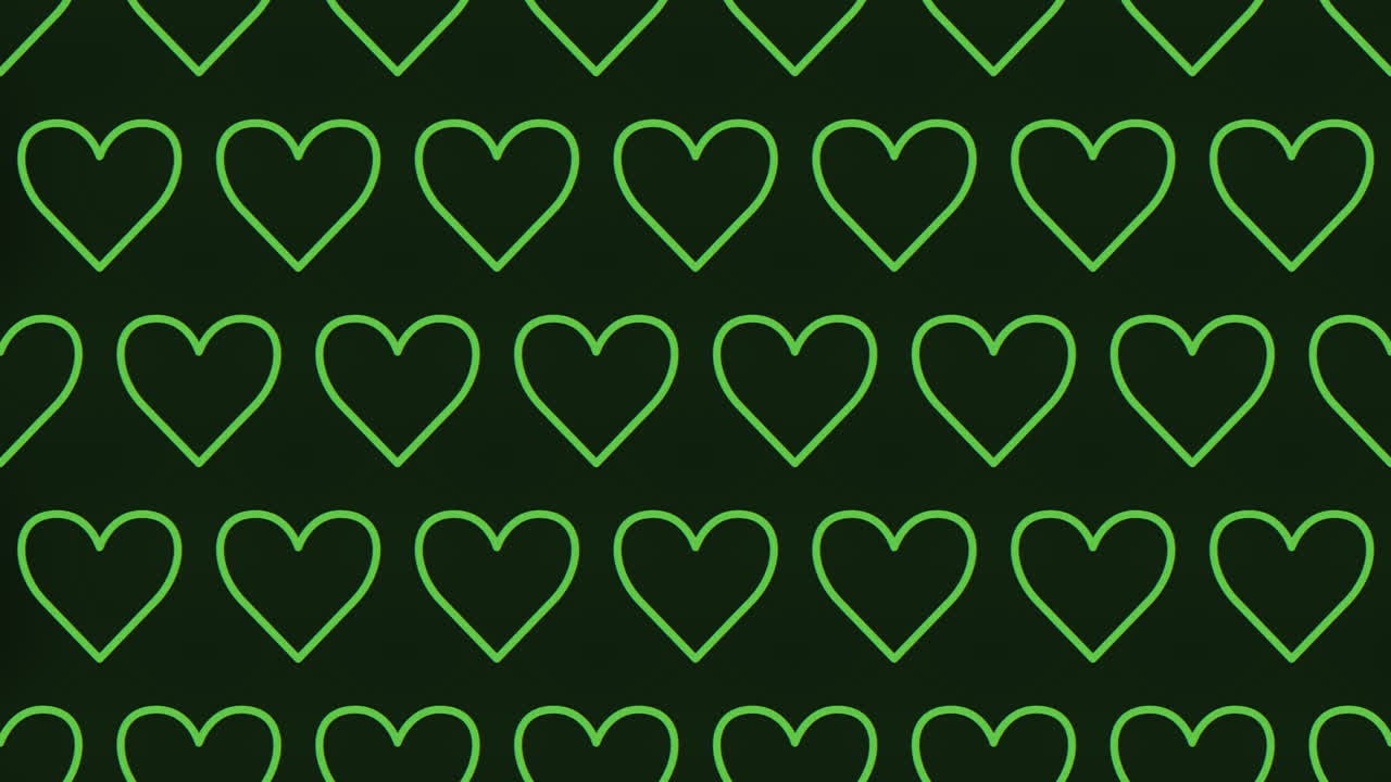 Heartfelt love a stunning green heart pattern on a black background