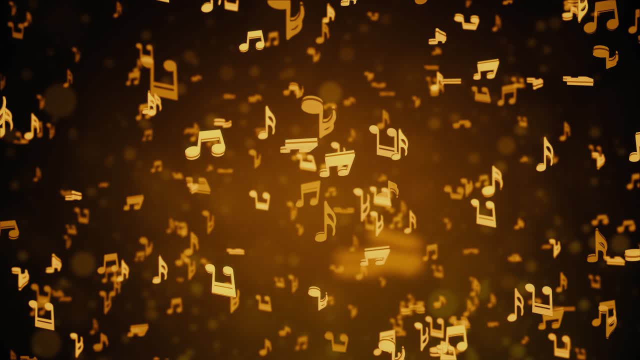 황금 음악 노트 배경