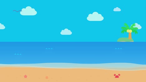 blue sky and beach animation