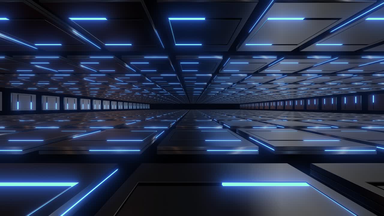 Futuristic Neon Tunnel Corridor