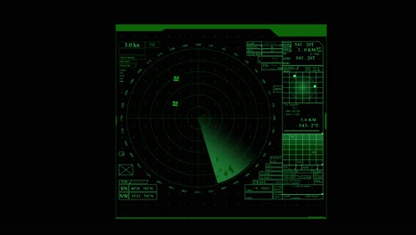 Scannen-Von-Navigationsradar-Oder-Sonar-Greenscreen-Für-U-Boote-Oder-Schiffe