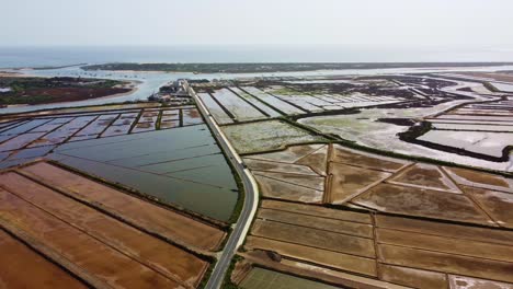algarve portugal view from tavira to the atlantic sea with the sea salt harvesting lagoons