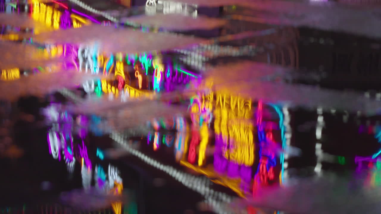 Chongqing cyberpunk city neon street scene in the rain at night