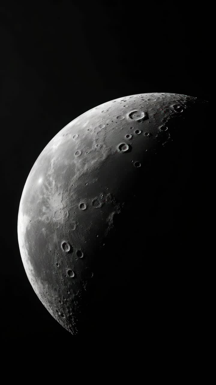 A stunning close-up of the moon's surface, captured from a low-angle perspective, perfect