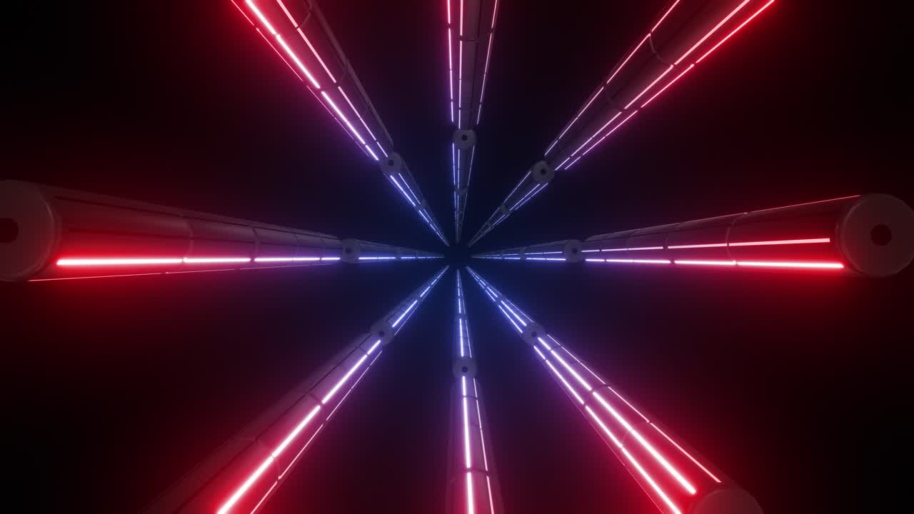 Neon Cylindrical Tunnel