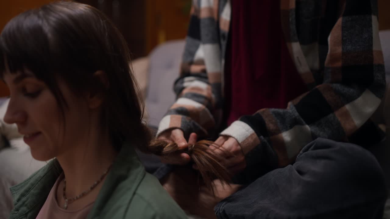 Woman having her hair done