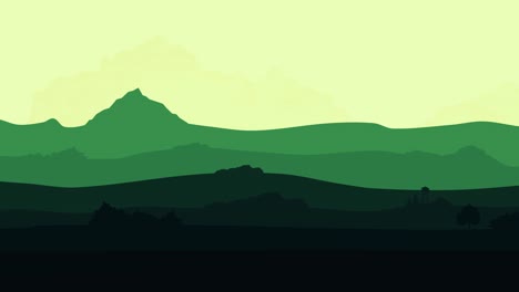 una hermosa puesta de sol sobre una cordillera