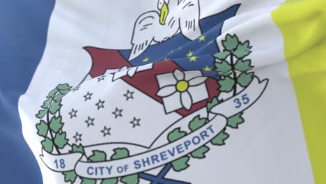 shreveport city flag, louisiana, united states of america, slow - loop