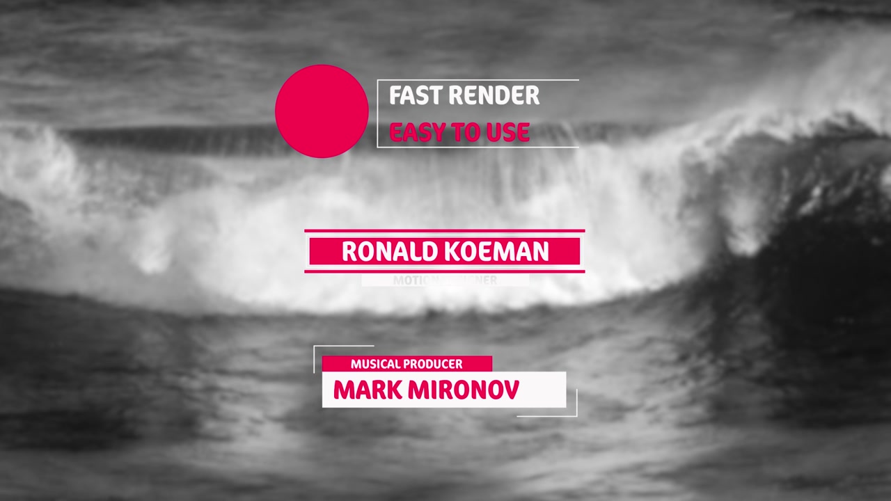 Minimalist Motion Graphics Titles Over Black and White Ocean Wave