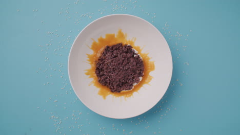 sweet rice dessert on white plate