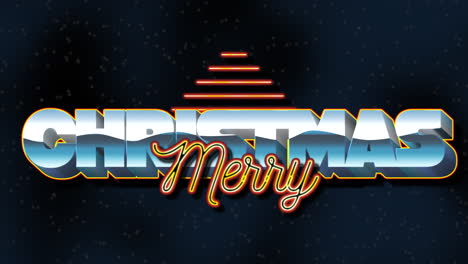 Merry-Christmas-with-retro-triangle-and-text-in-dark-galaxy