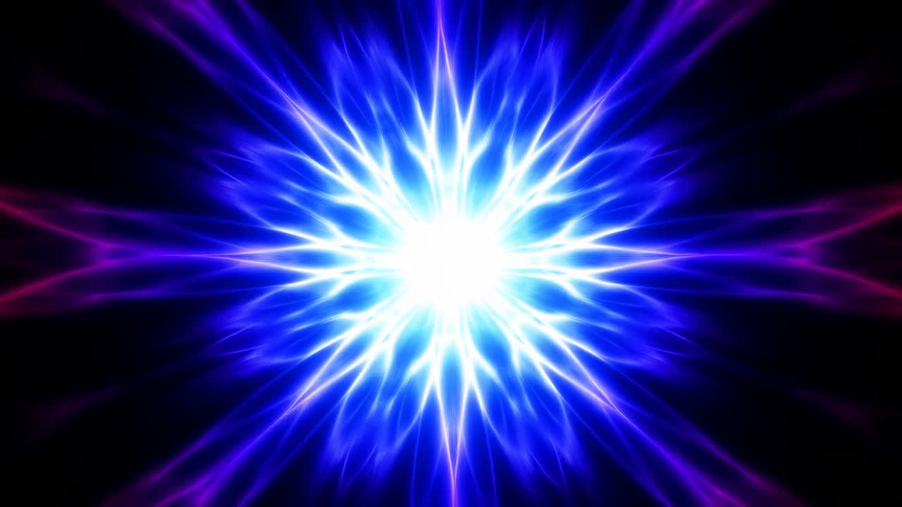 Sfondo astratto con raggi di luce blu e magenta dinamici e pulsanti