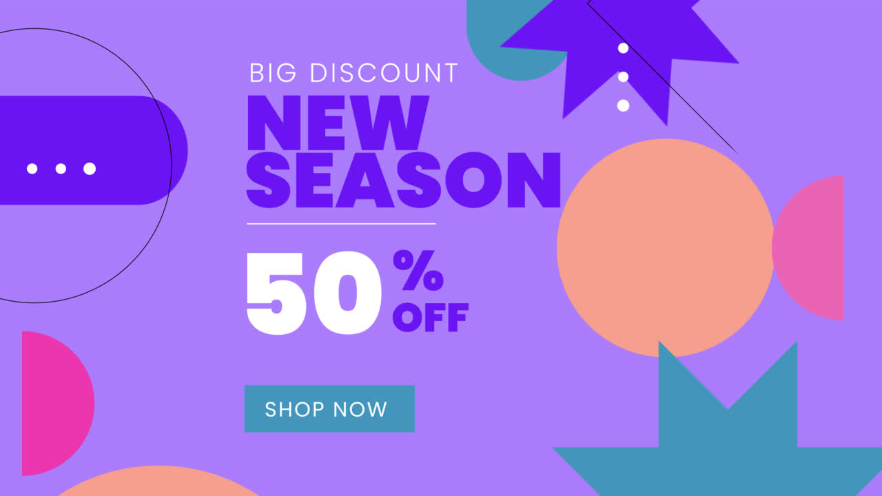 추상적인 기하학 인스타그램 포스트 세트의 모션 그래픽