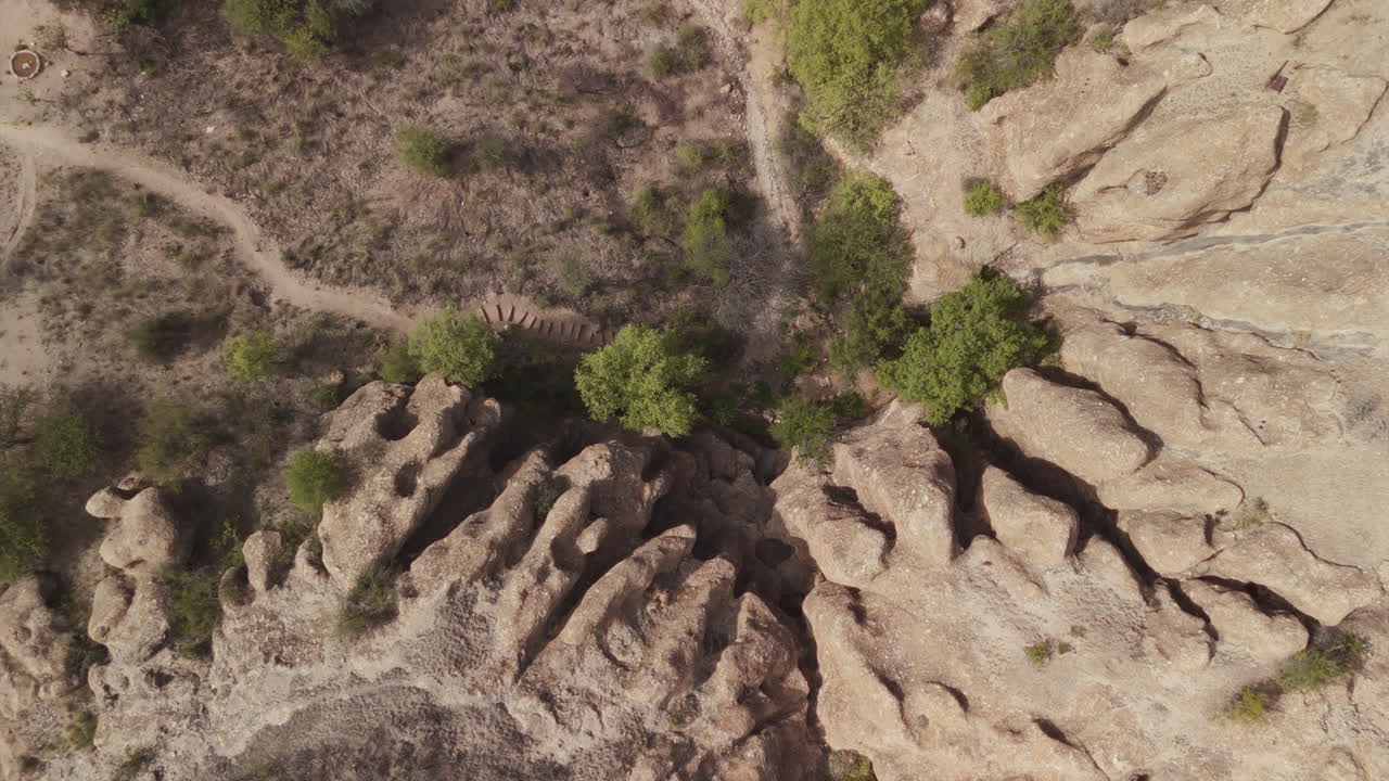 Aerial View of a Canyon and Rocky Landscape