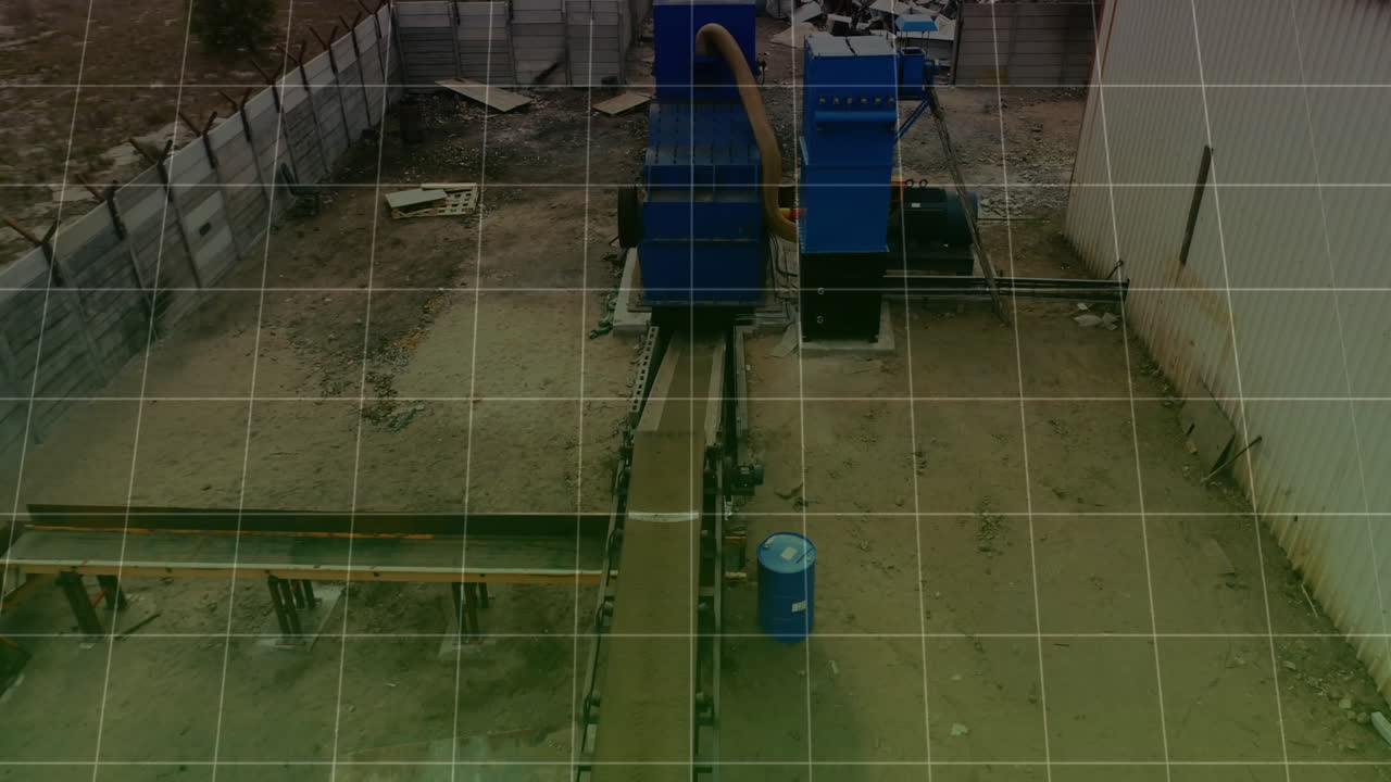 Animation of financial data processing over rubbish dump