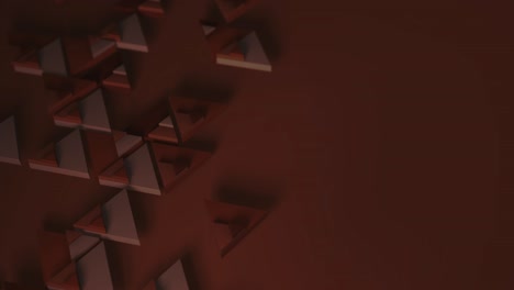 color naranja oscuro del minimalismo. enfoque selectivo. medio marco. representación 3d de animación en bucle con el movimiento de triángulos geométricos. fondo sin fin para la presentación. animación de negocios