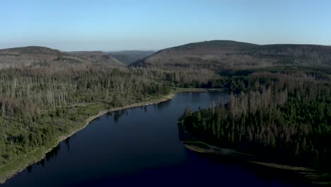 High-Altitude-scenic-view-of-the-Odertal-in-the-Harz-national-forest-in-Germany