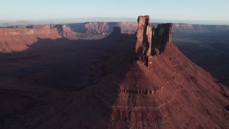 the beauty and challenge of castleton tower: a drone perspective aerial