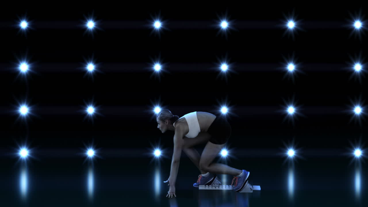 스포츠 여성의 프로필 뷰가 실행되고 있습니다.