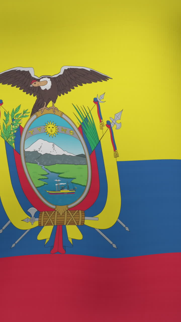 Animazione di fuochi d'artificio sulla bandiera dell'Ecuador
