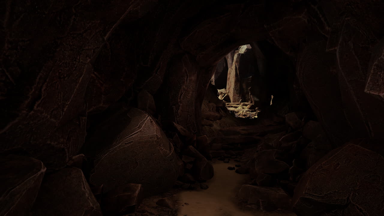 interior oscuro de la cueva