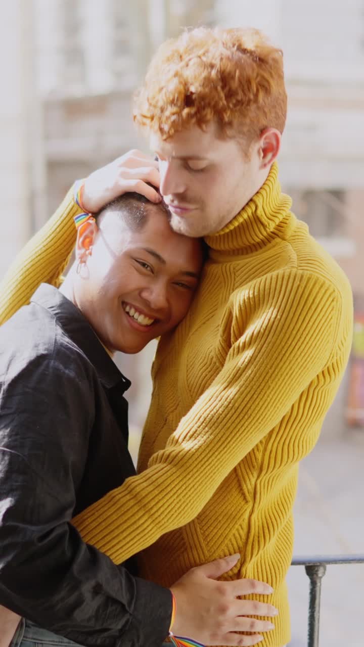 A loving embrace between two men