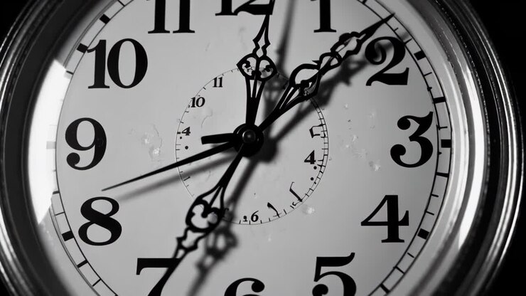 Close-up of a Vintage Clock at Midnight
