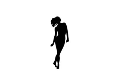 Frau-Tanzt-In-Schwarzer-Silhouette