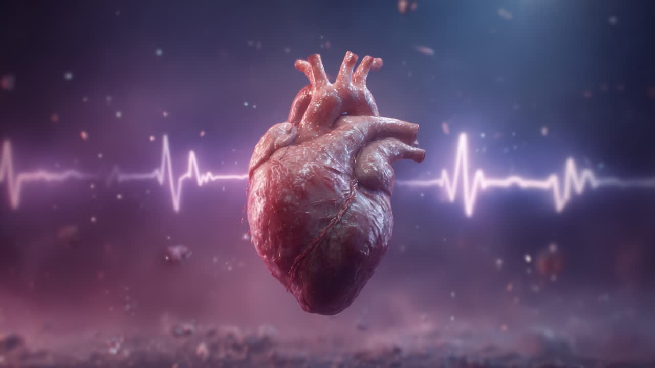 A Stunning Visual Representation of a Heart Beating Against a Dynamic Background, Symbolizing Life, Emotion, and Vitality in a Modern Artistic Interpretation