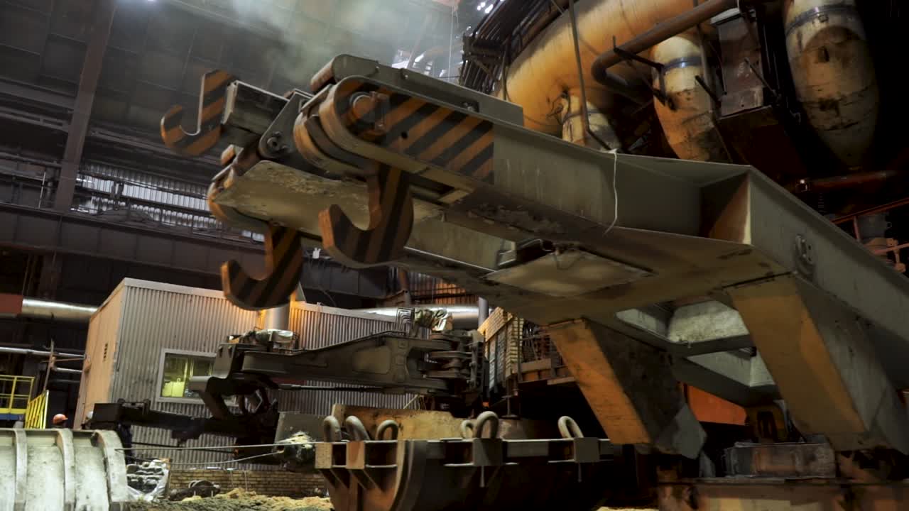 Industrial Crane in a Steel Mill