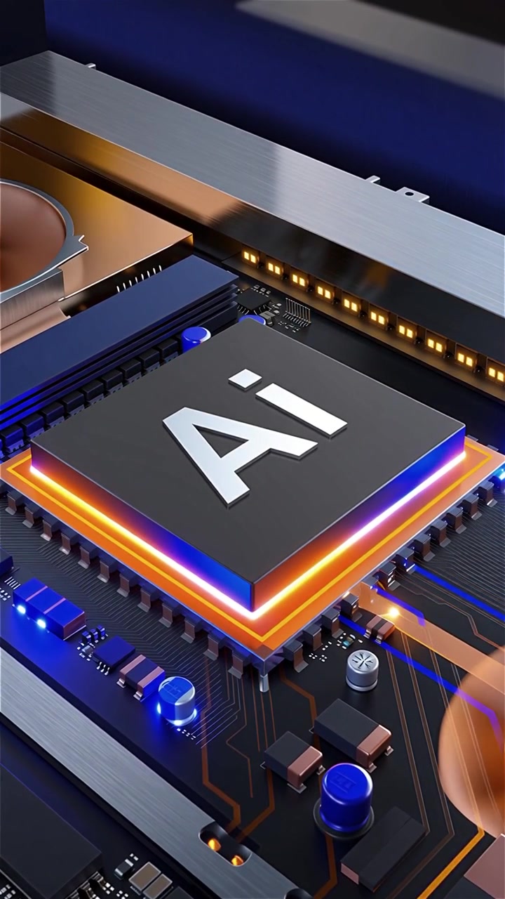 Futuristic AI Chip Motherboard Technology Background