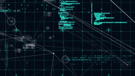 animation of network of connections over data processing