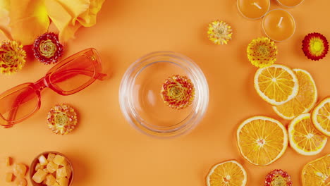 orange aesthetic still life