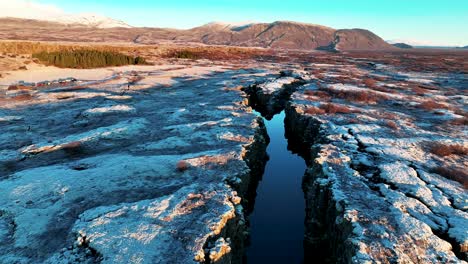 crystalline water at rift valley in thingvellir national park, south iceland