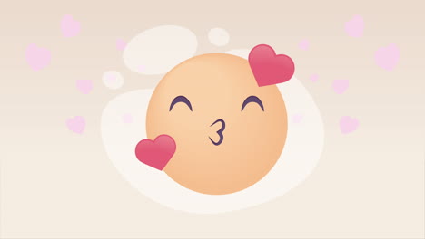 emoji with hearts love animation