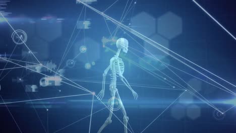 Animation-of-network-of-connections-and-medical-data-over-human-skeleton-walking