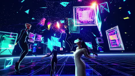 immersive virtual reality experience in a futuristic digital world