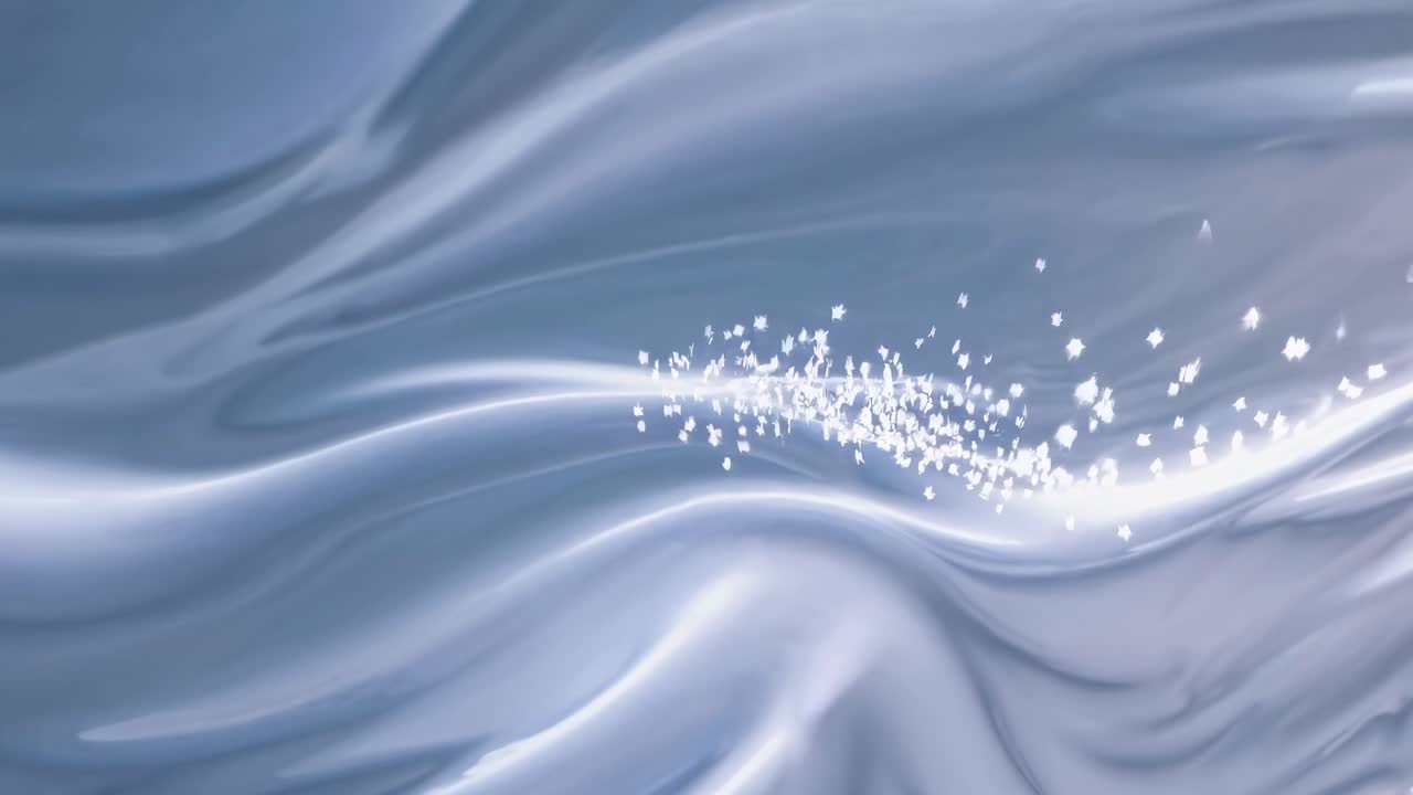 Abstract video of smooth, flowing waves in a silky texture. Top-down angle captures the fluid motion