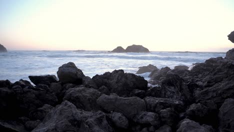 crashing waves on the shore